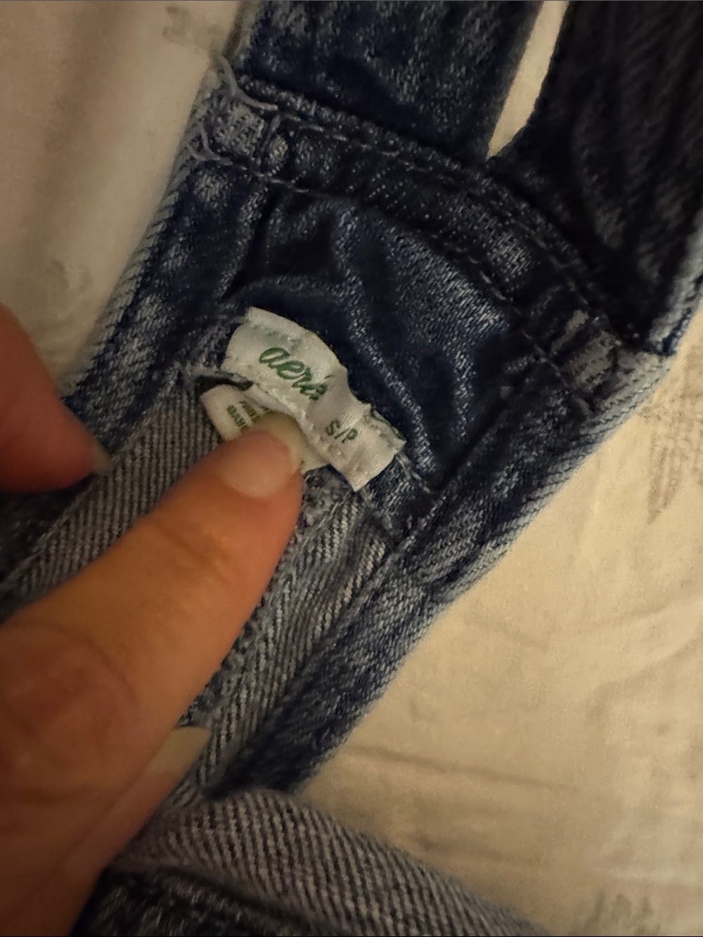 aerie Light Blue Denim overall romper - Picture 3 of 3